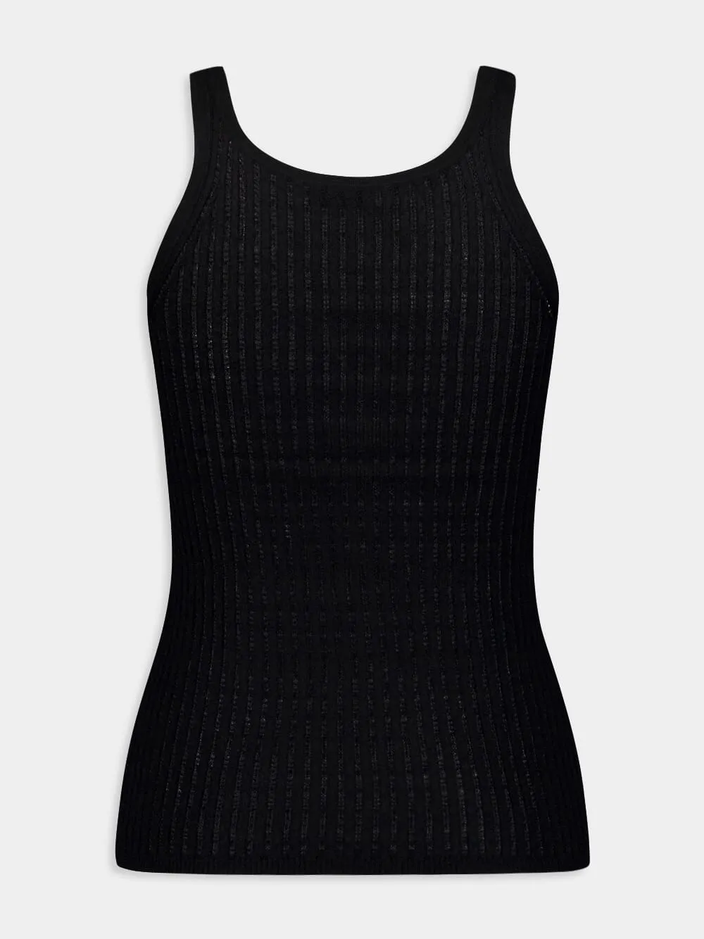 Nevin Pointelle-Knit Cashmere and Silk-Blend Tank