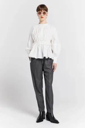 Nico Trousers | Fine Pinstripe Charcoal
