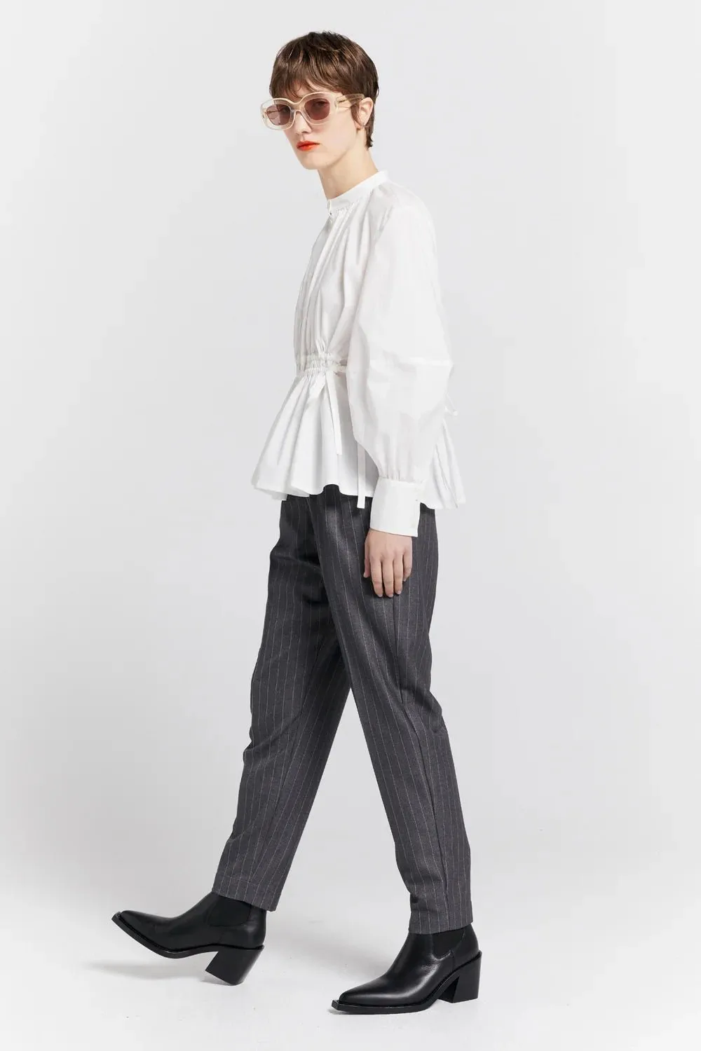 Nico Trousers | Fine Pinstripe Charcoal