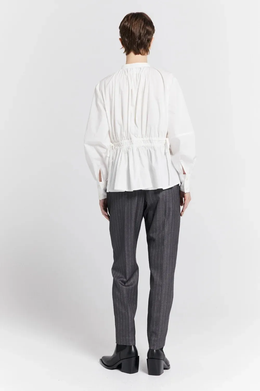 Nico Trousers | Fine Pinstripe Charcoal