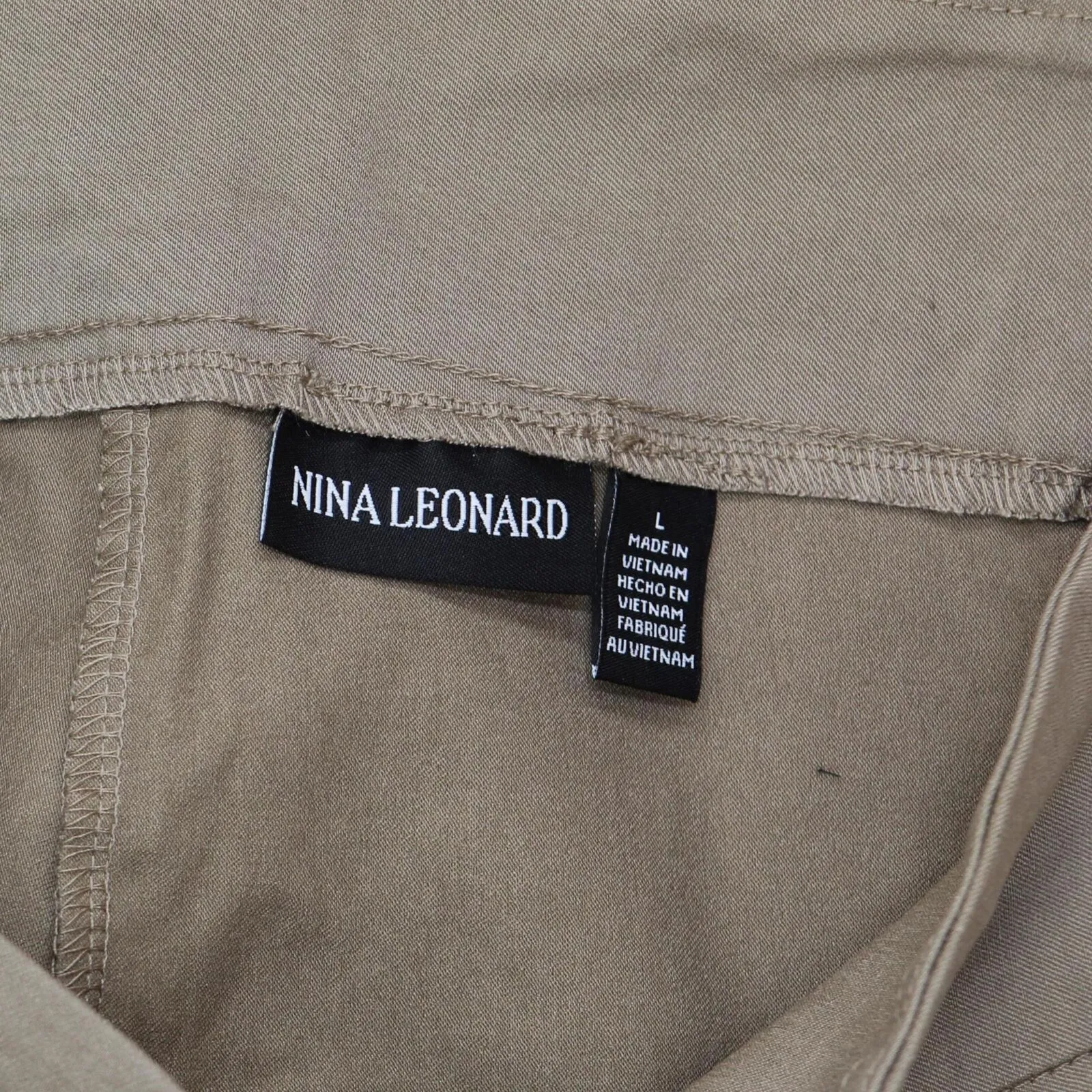 Nina Leonard Womens Pull-On Scallop-Hem Cropped Pant 660168 Mink Brown L