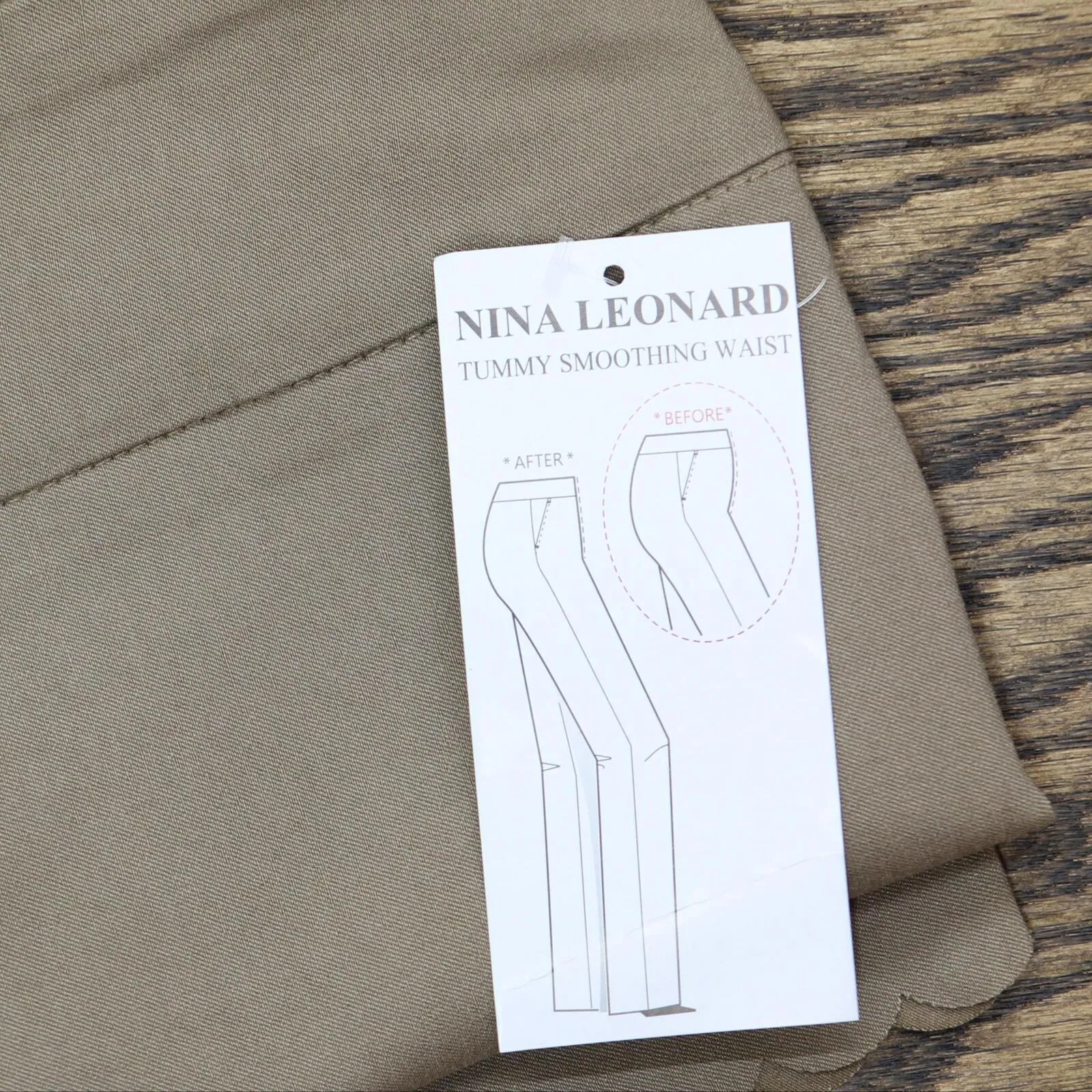 Nina Leonard Womens Pull-On Scallop-Hem Cropped Pant 660168 Mink Brown L