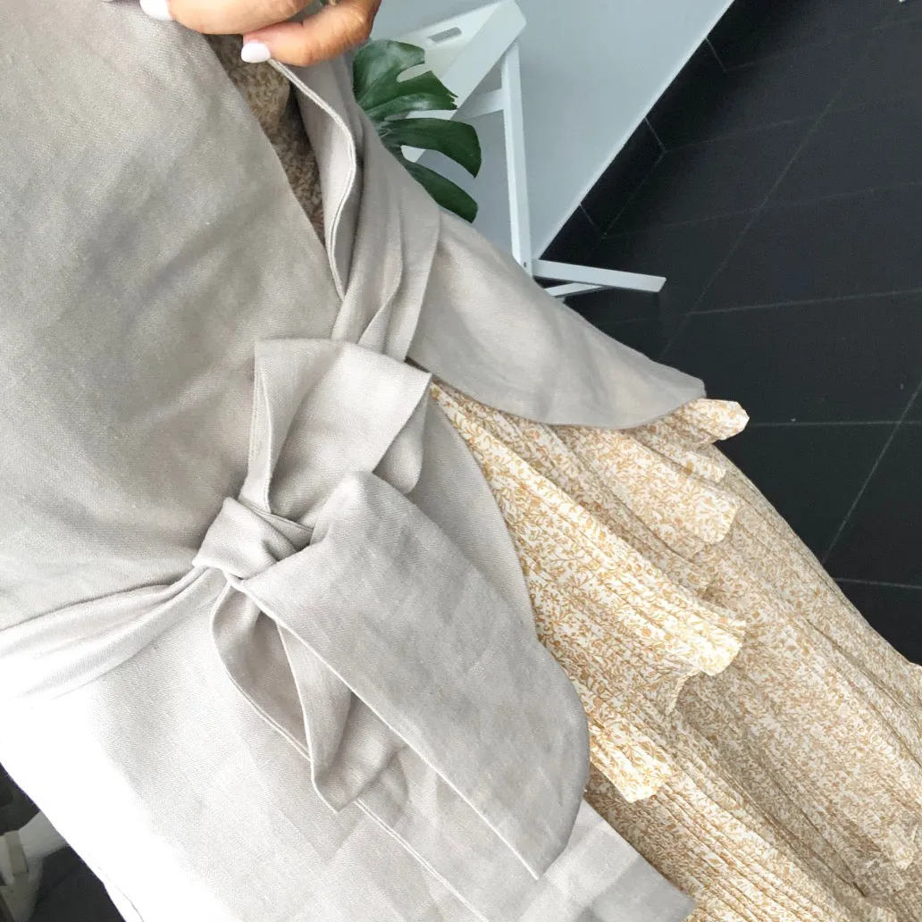 Nisantasi Linen Jacket - Latte