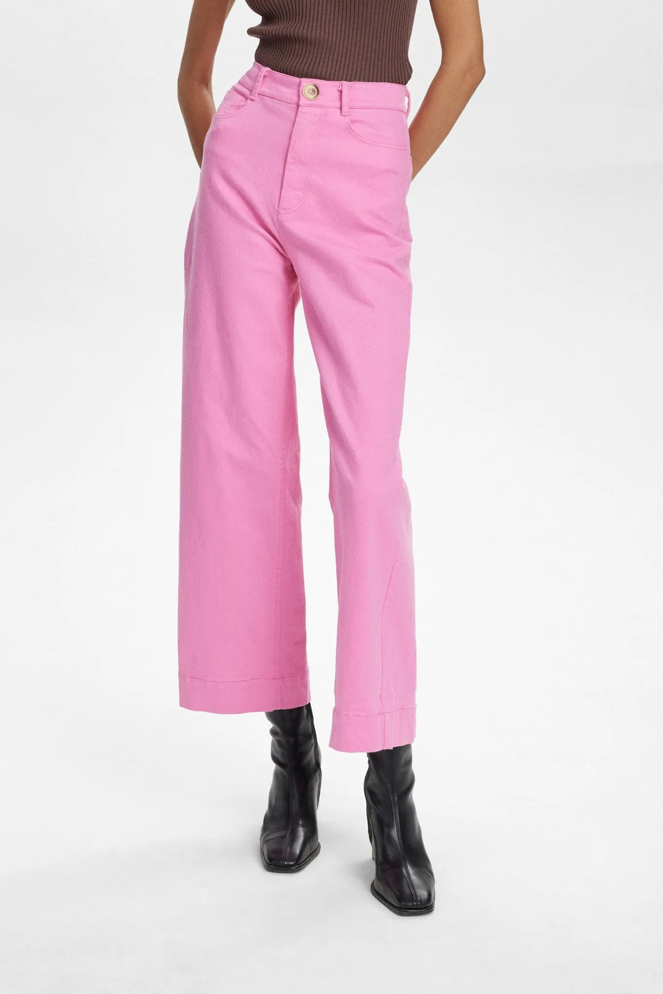 NULULU PANTS CROPPED - Pink Cosmos