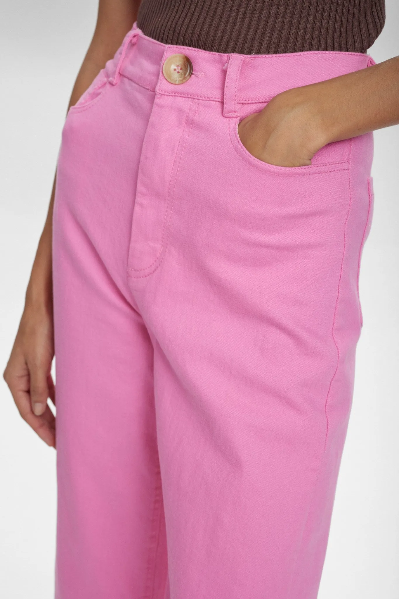 NULULU PANTS CROPPED - Pink Cosmos