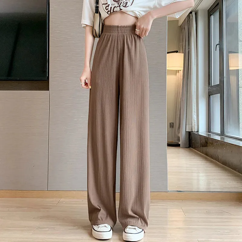 Obsidian Phoenix Ice Silk Wide-Leg Pants