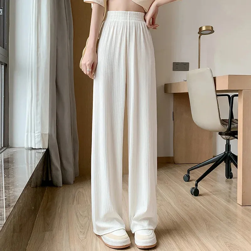 Obsidian Phoenix Ice Silk Wide-Leg Pants