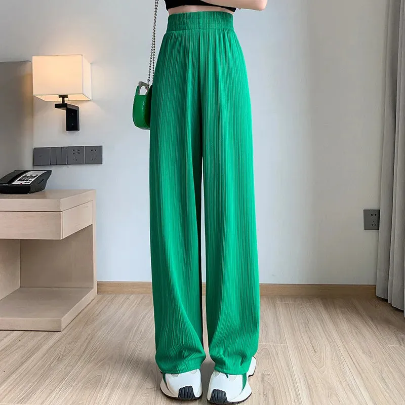 Obsidian Phoenix Ice Silk Wide-Leg Pants