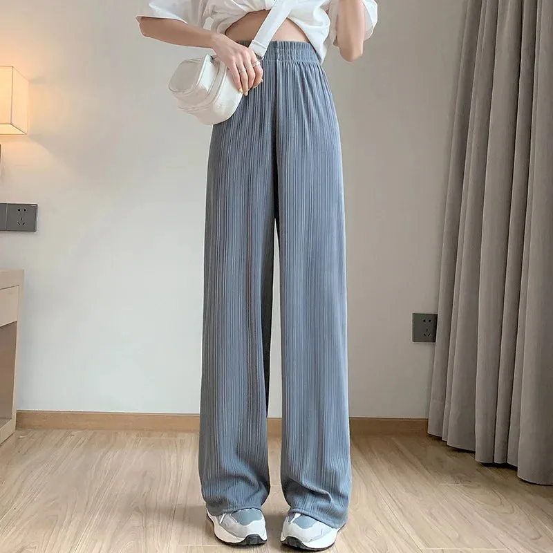 Obsidian Phoenix Ice Silk Wide-Leg Pants