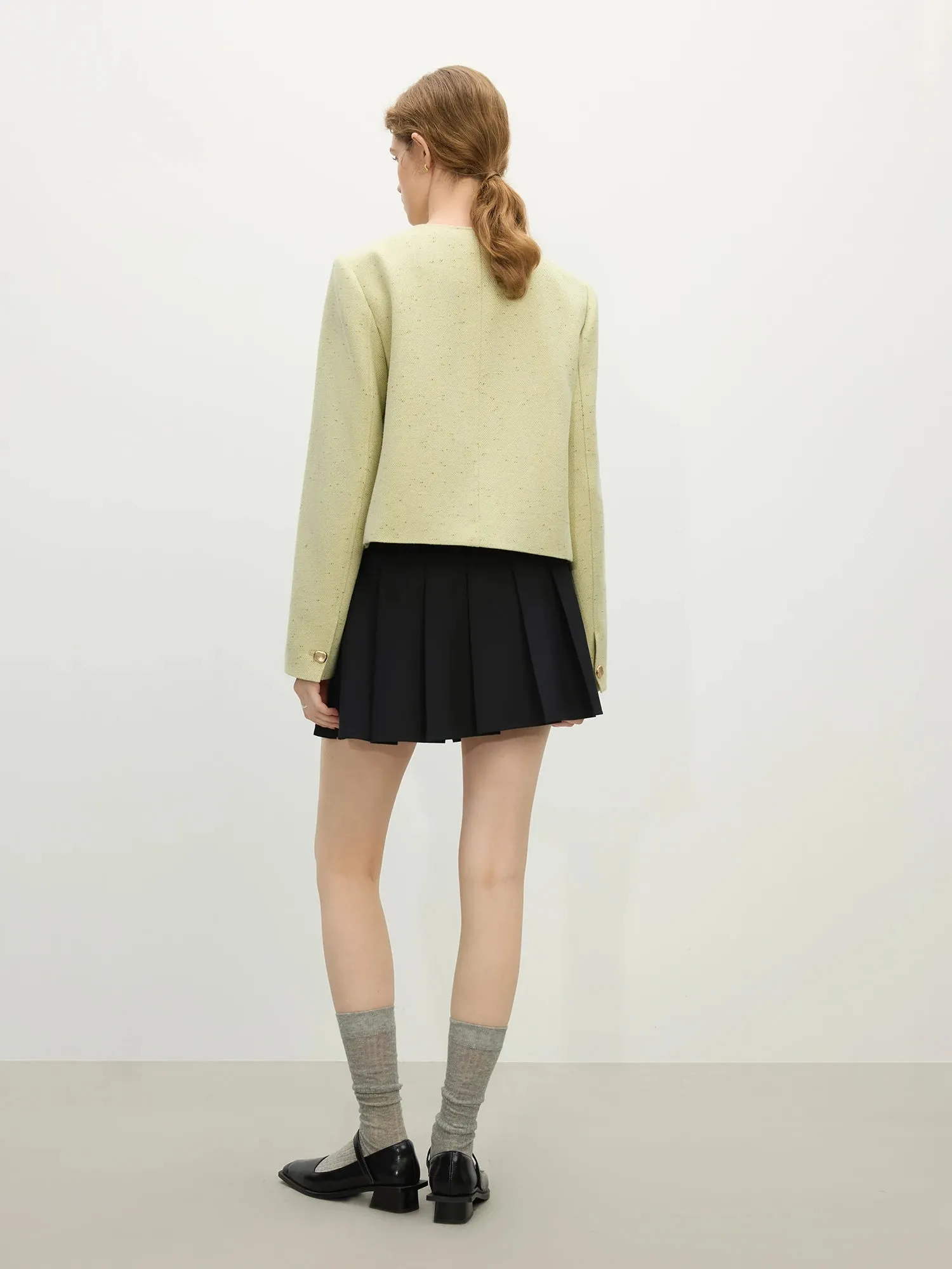 Office Lady Tweed Beige Jackets