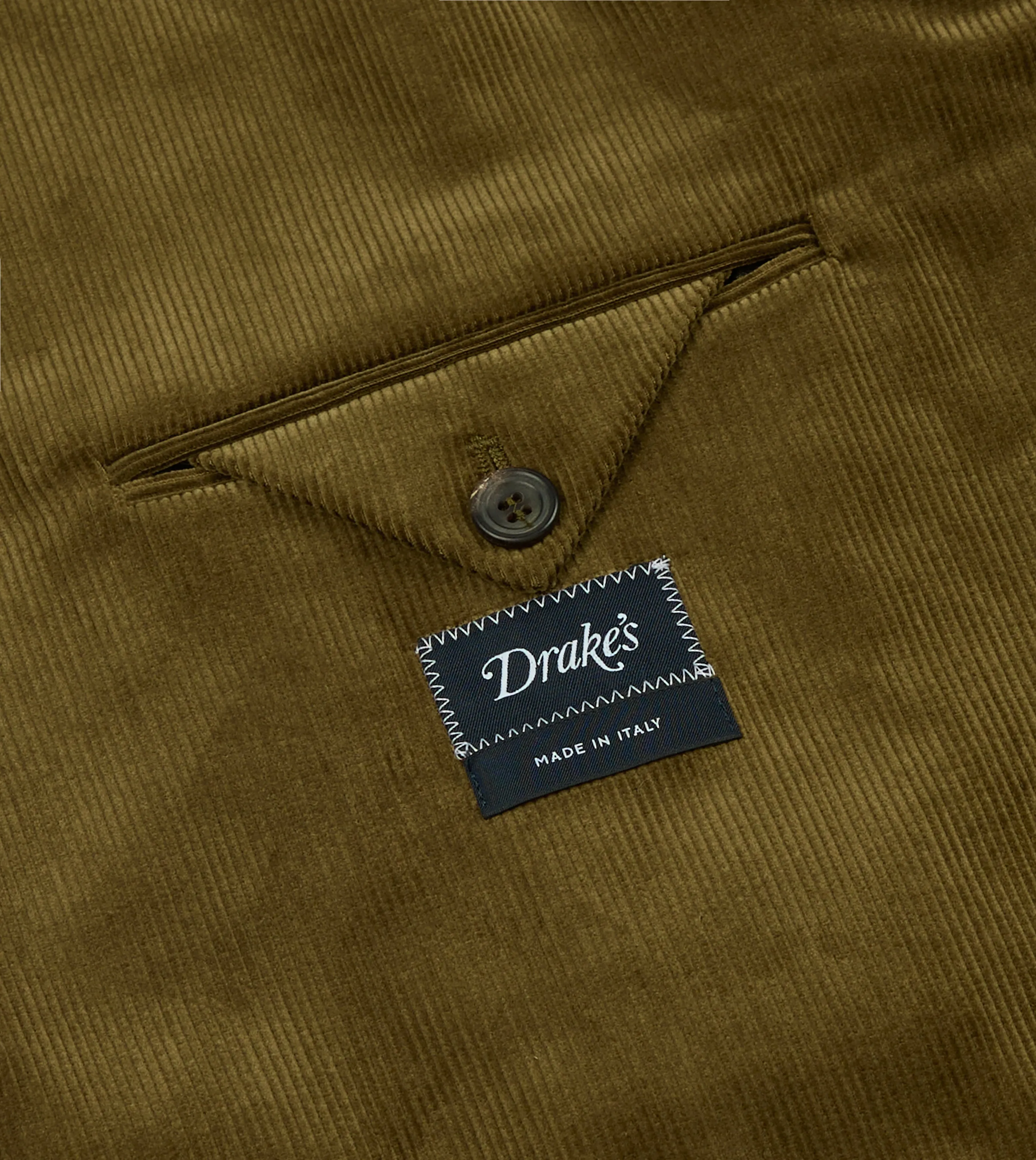 Olive Green Mid-Wale Cotton Corduroy Tailored Jacket