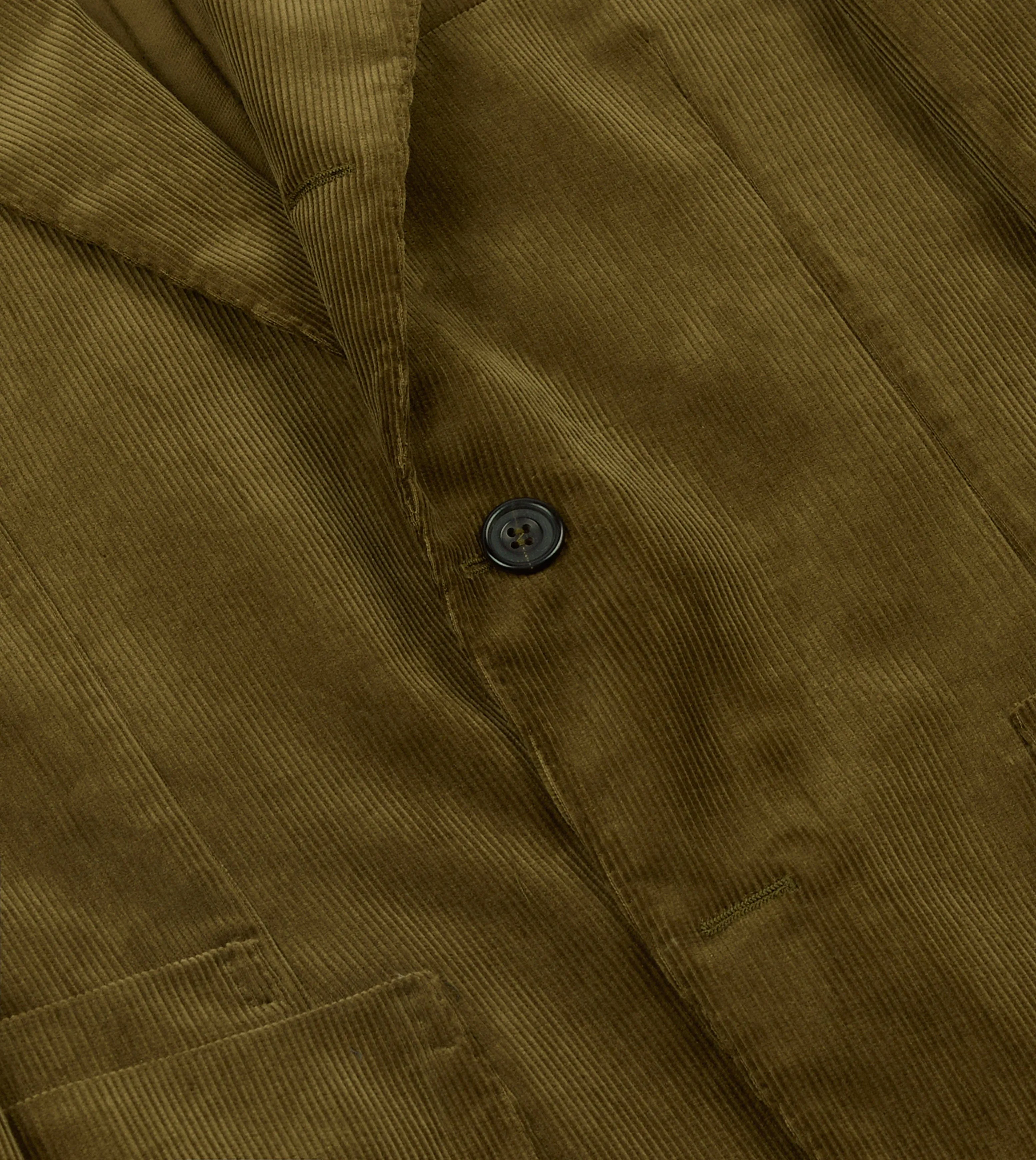 Olive Green Mid-Wale Cotton Corduroy Tailored Jacket