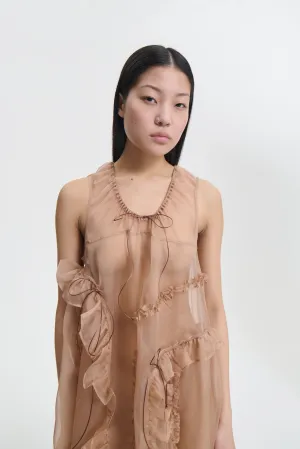 OPAL | DRESS SATIN ORGANZA CHESTNUT