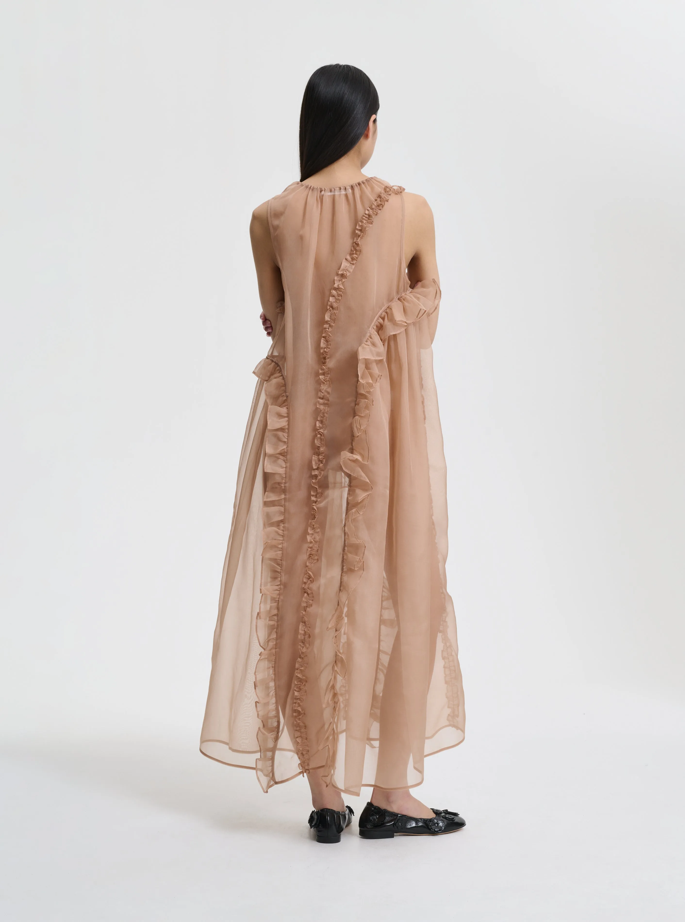 OPAL | DRESS SATIN ORGANZA CHESTNUT