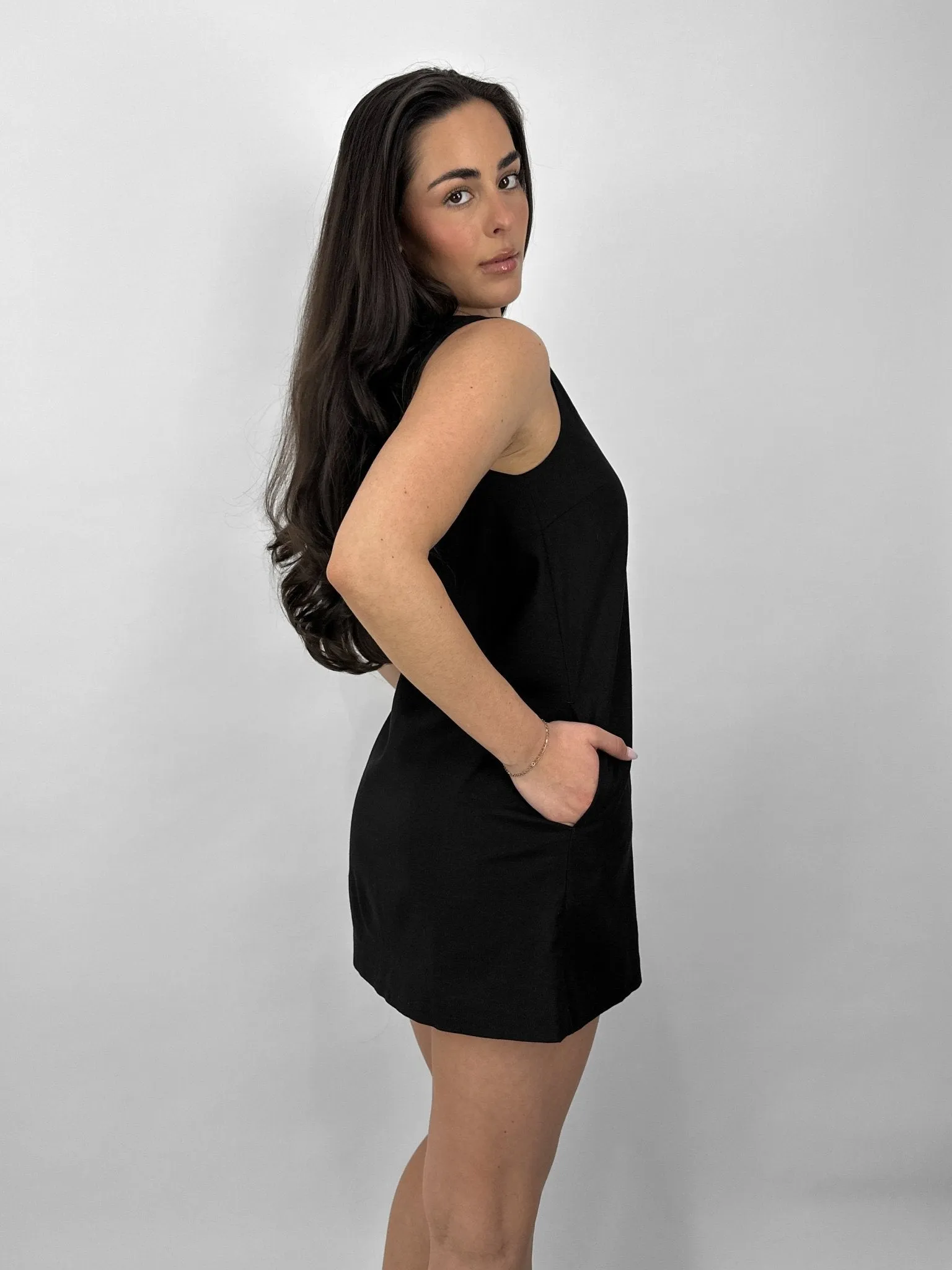 Organic Button Keyhole Shift Dress