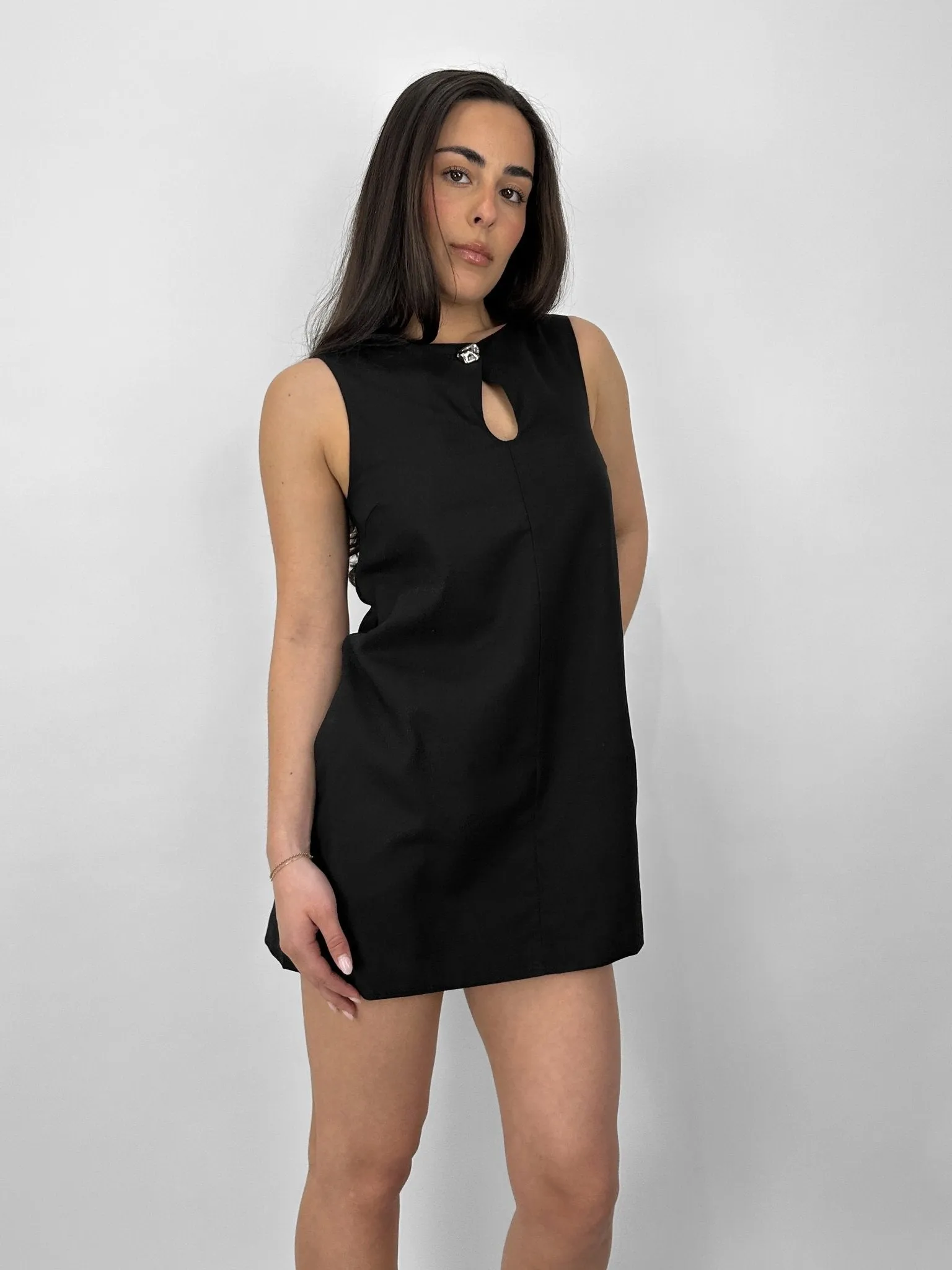 Organic Button Keyhole Shift Dress