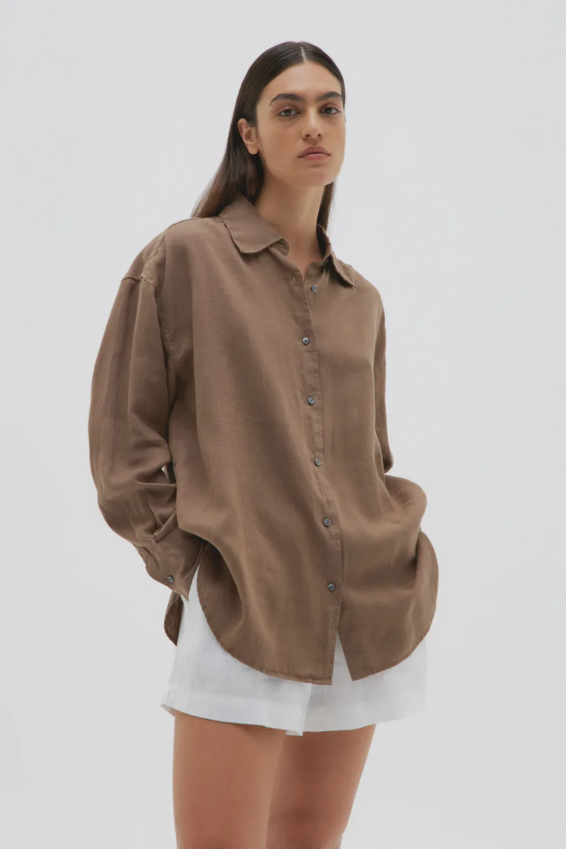 Oversized Linen Shirt Dune