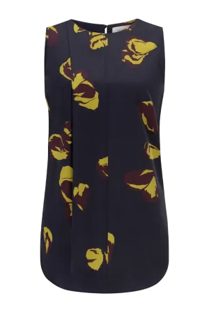Oversized Sleeveless Floral Print Shirt | Midnight