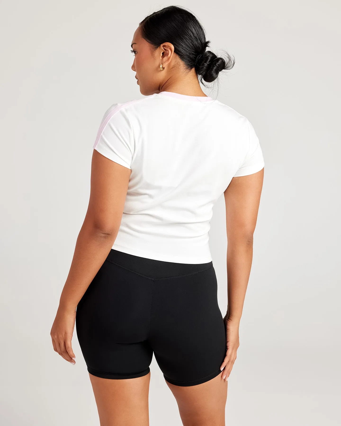 Panel Baby Tee - White/Pink