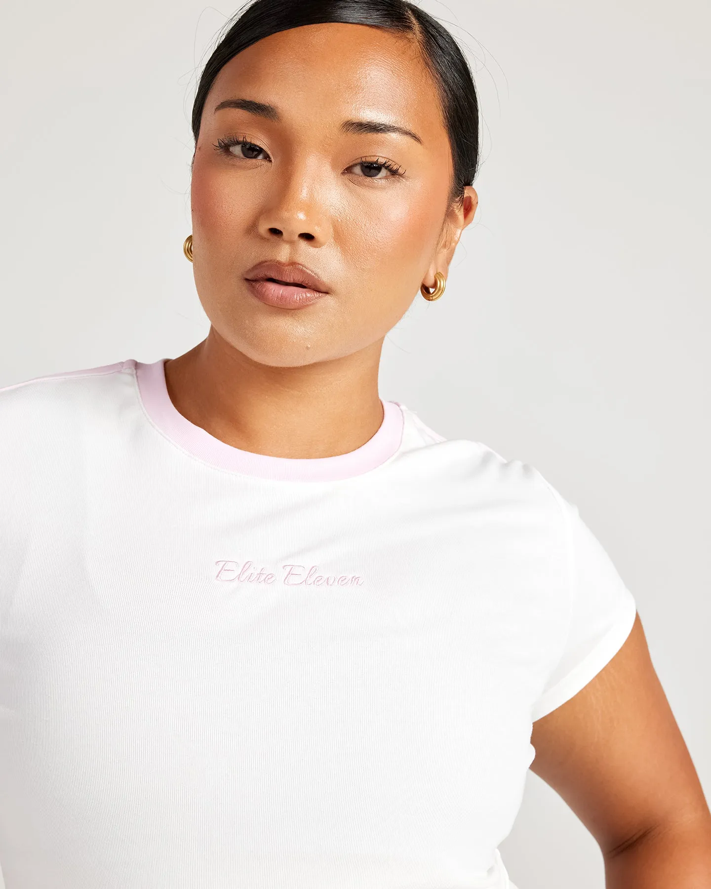 Panel Baby Tee - White/Pink