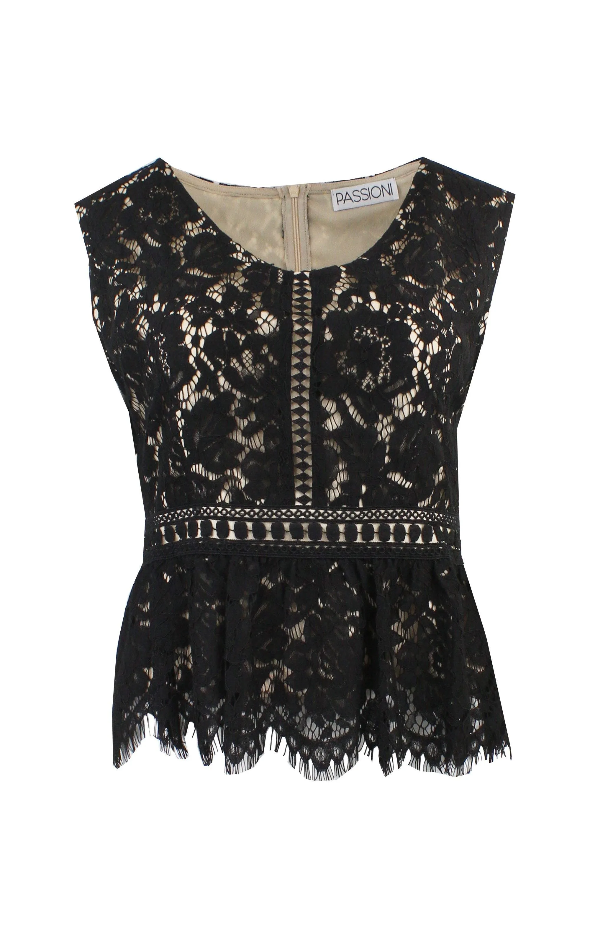 Peplum-Top aus floraler Spitze