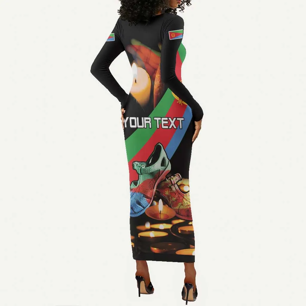 Personalized Eritrea Martyrs Day Long Sleeve Bodycon Dress Candlelight Vigil Remembering Our Heroes LT15