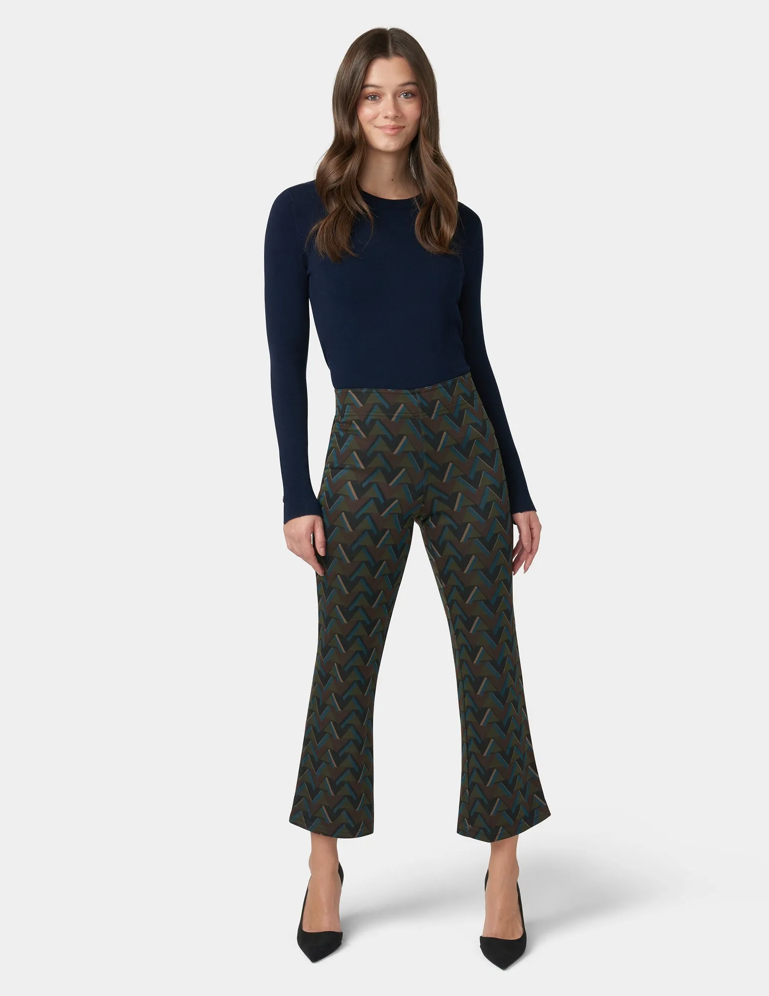 Pontease Geo Cropped Flare Legging