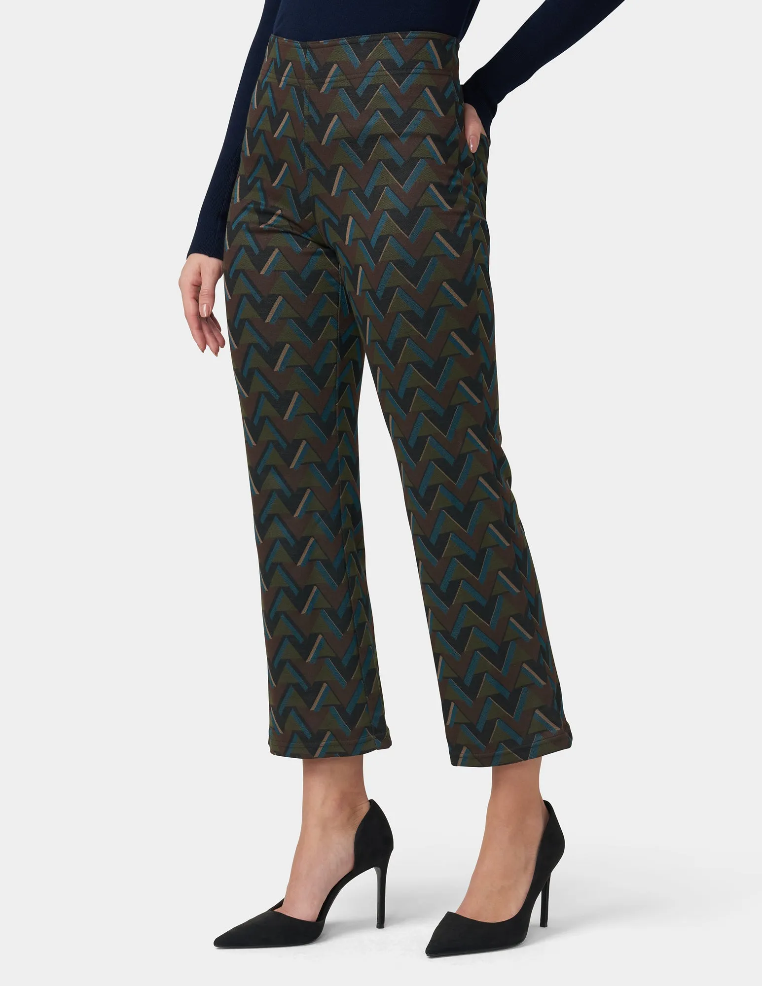Pontease Geo Cropped Flare Legging