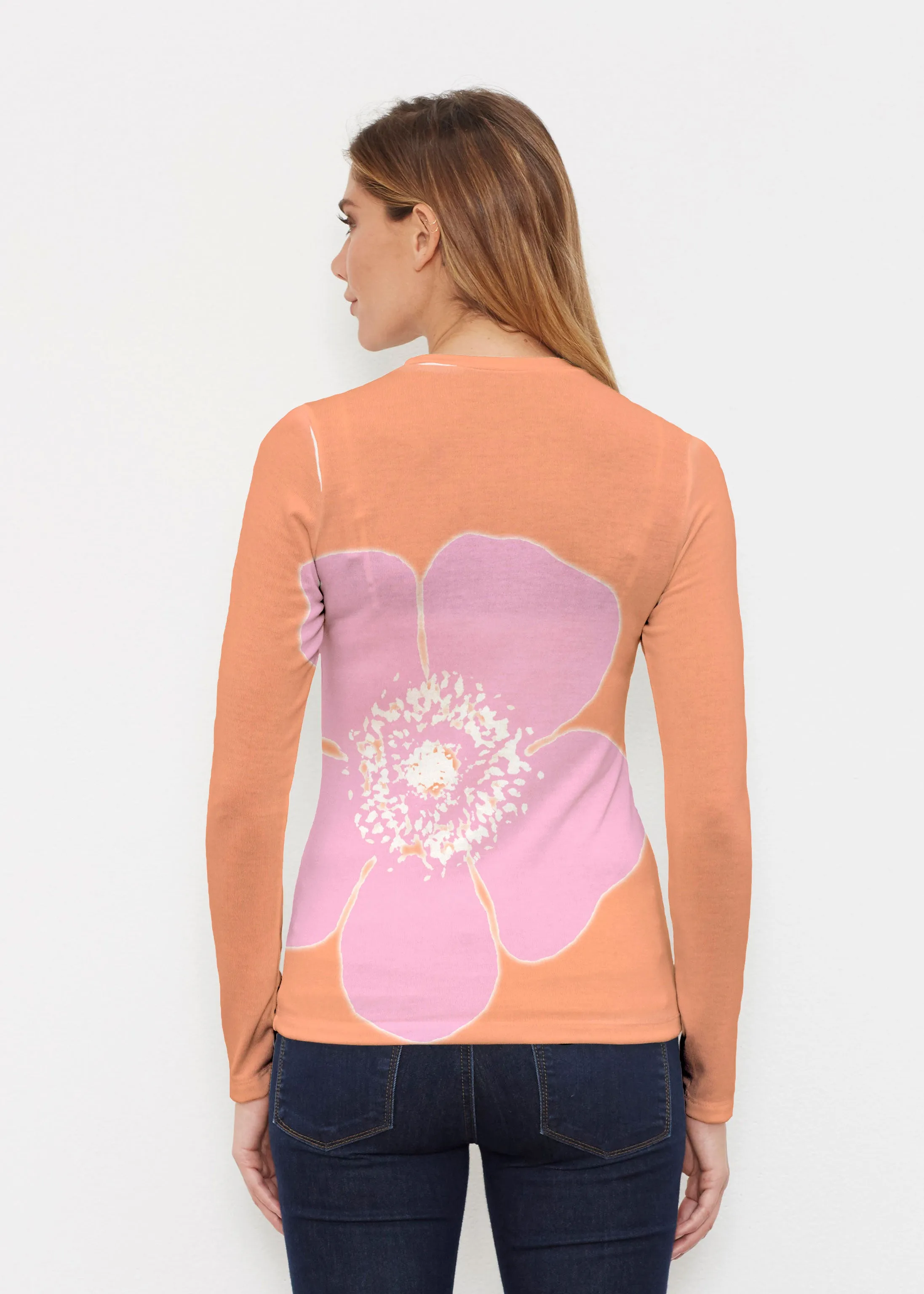 Poppy Orange-Pink (7108) ~ Butterknit Long Sleeve Crew Top