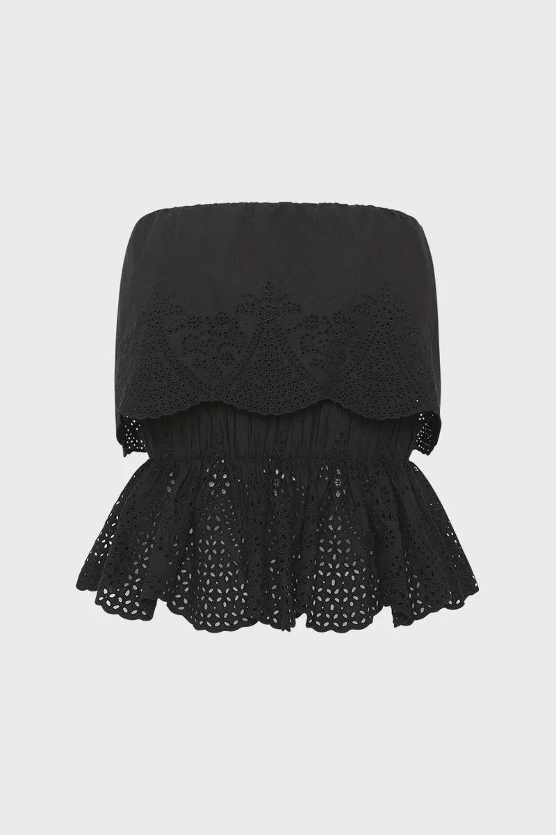 Posse Beryl Strapless Top in Black