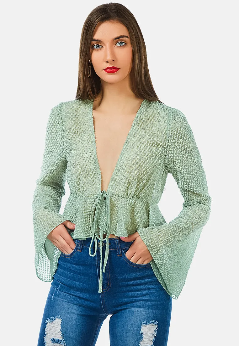 Powder Peplum Crop Top