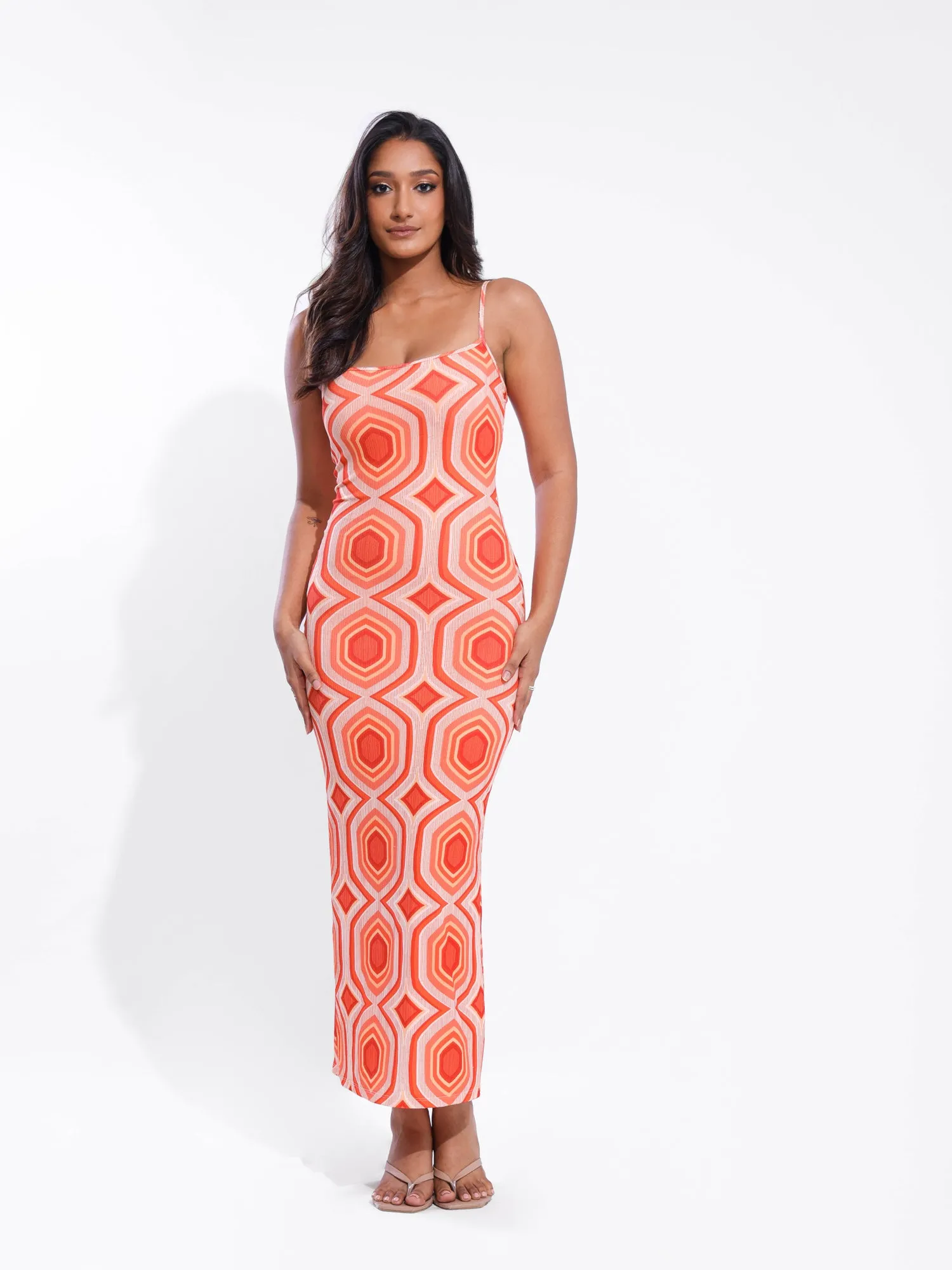 Printed Bodycon Maxi Dress