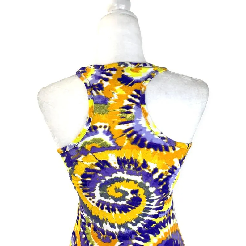 Printed Tie Dye Mini Bodycon Women's Dress