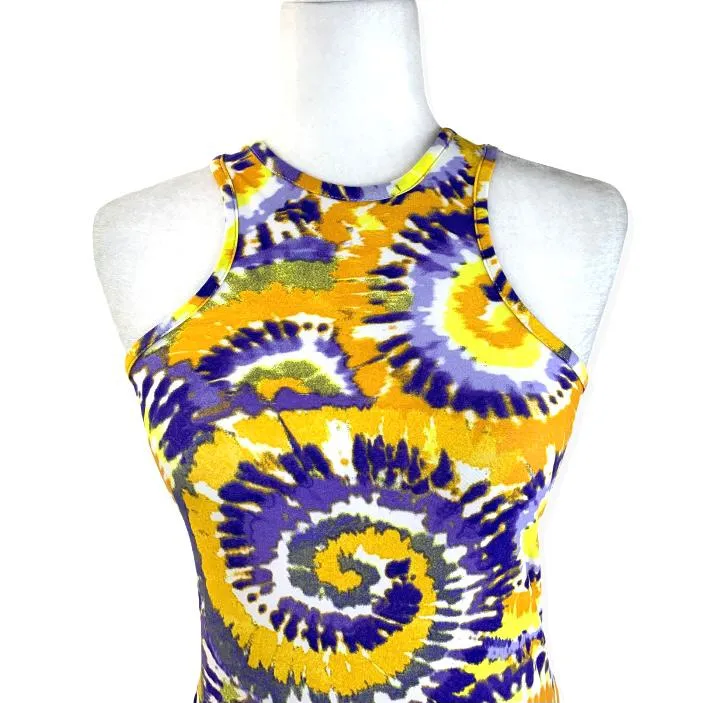 Printed Tie Dye Mini Bodycon Women's Dress