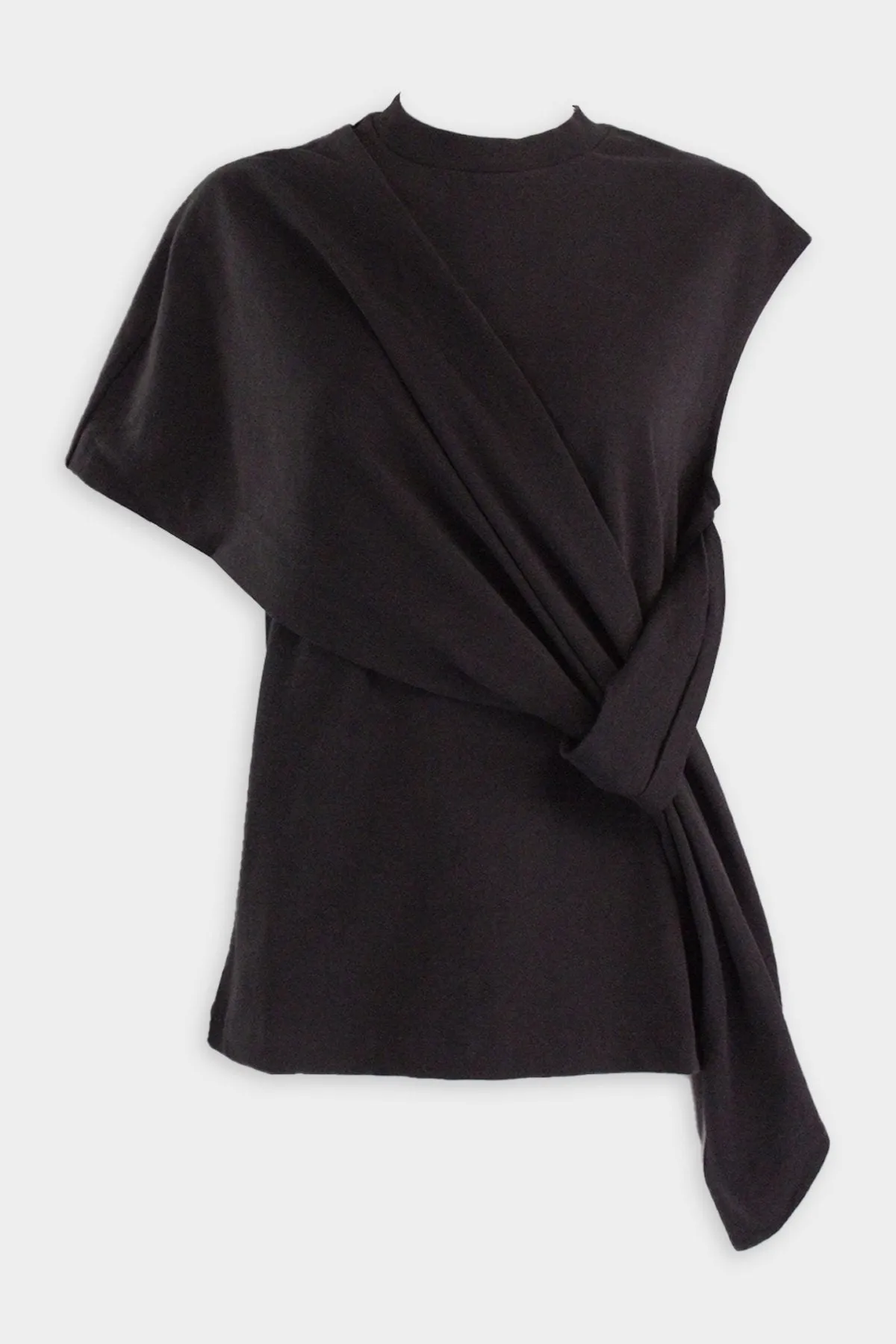 Punto Milano Draped T-Shirt in Black