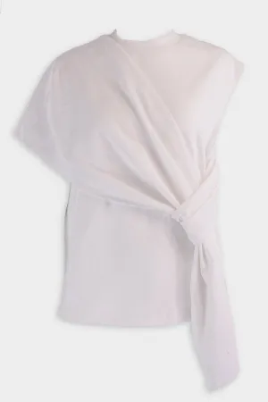 Punto Milano Draped T-Shirt in White