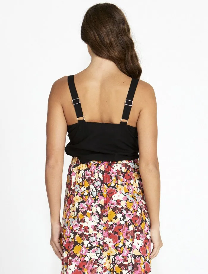 Regina Fitted Tank - Black