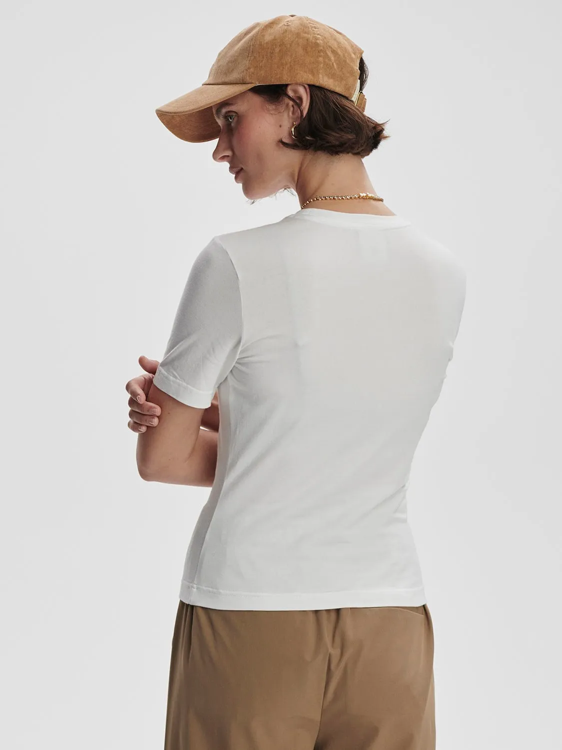 Regina Fitted Tee in White
