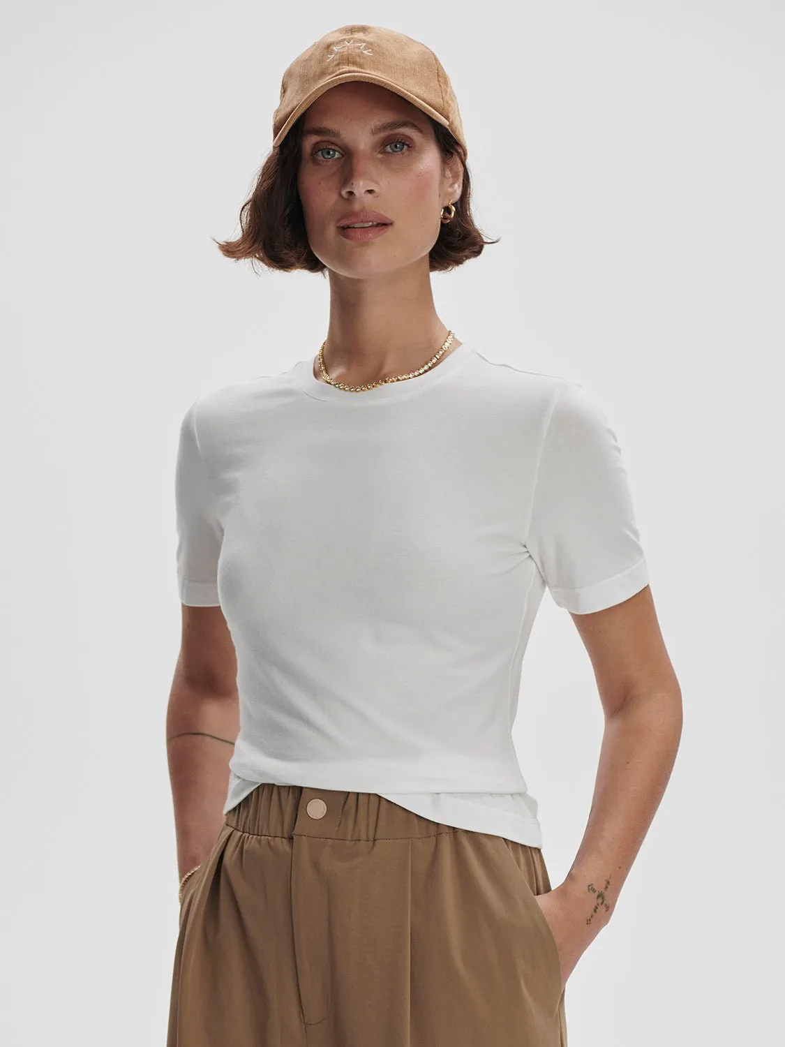 Regina Fitted Tee in White