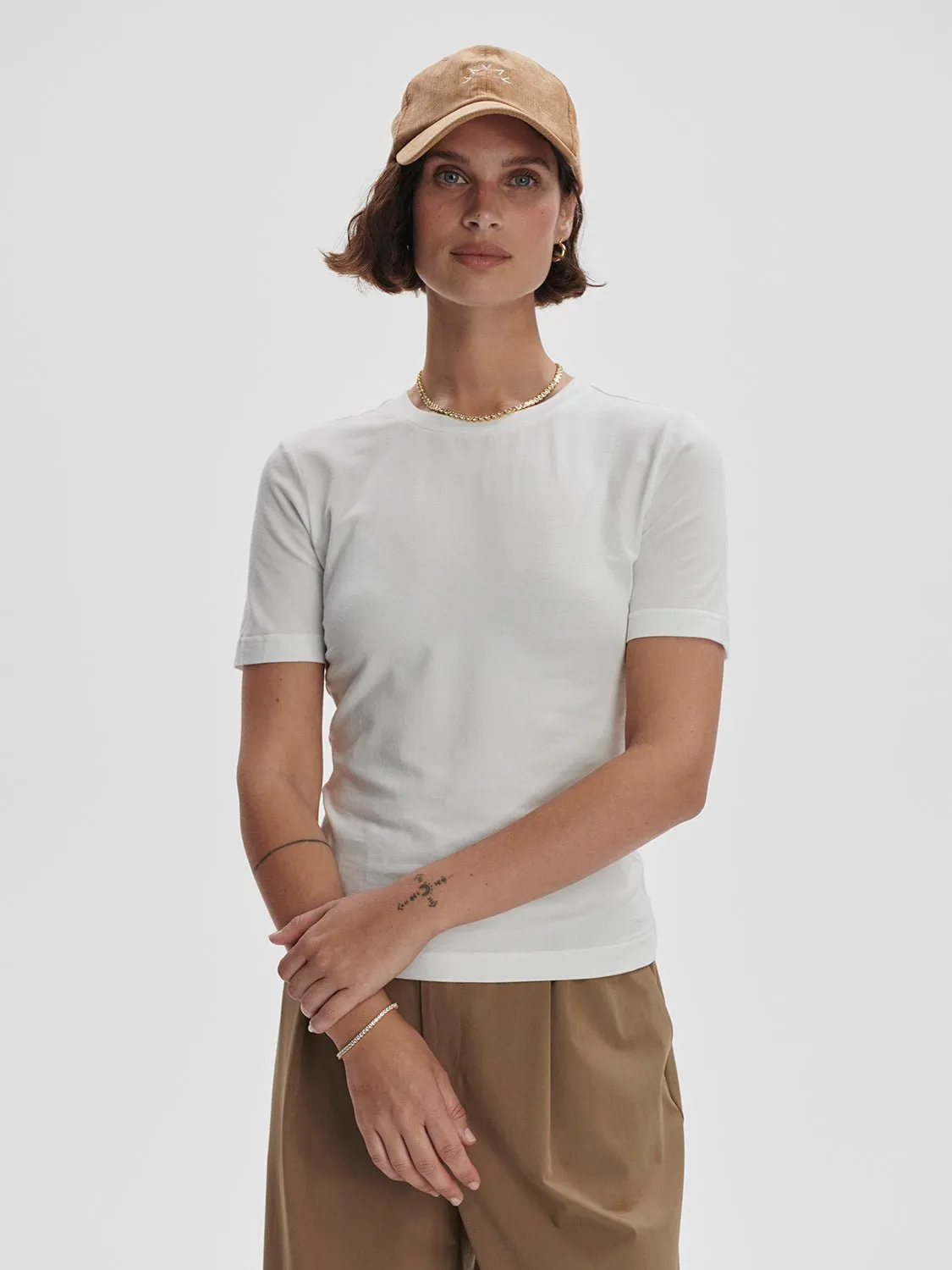 Regina Fitted Tee in White