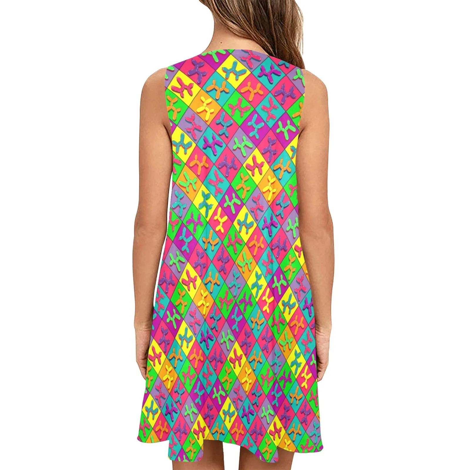 Retro Dog - Flared Shift Dress with Pockets (XS - 3XL)