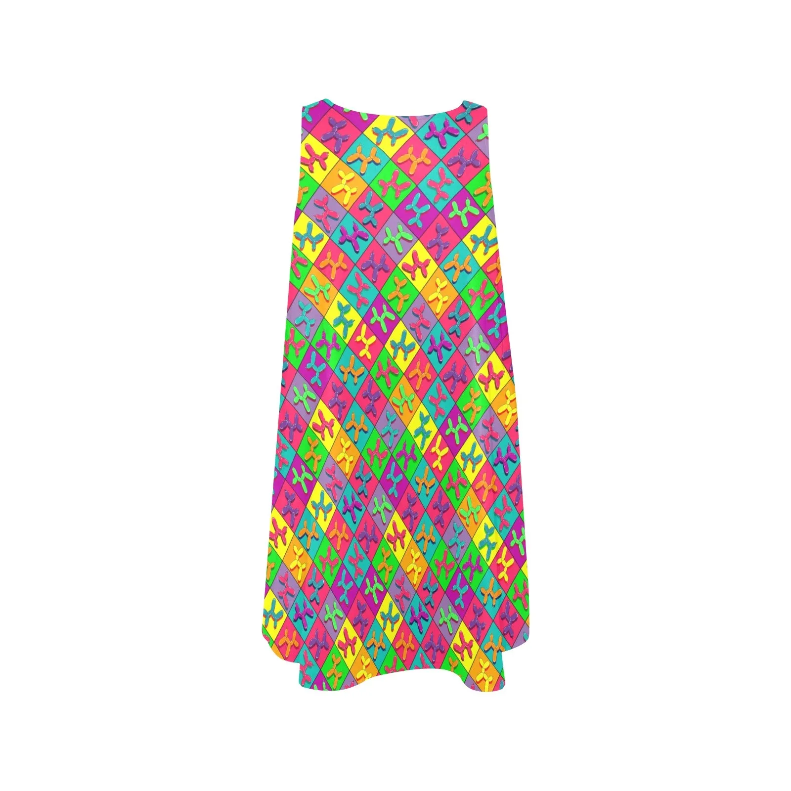 Retro Dog - Flared Shift Dress with Pockets (XS - 3XL)