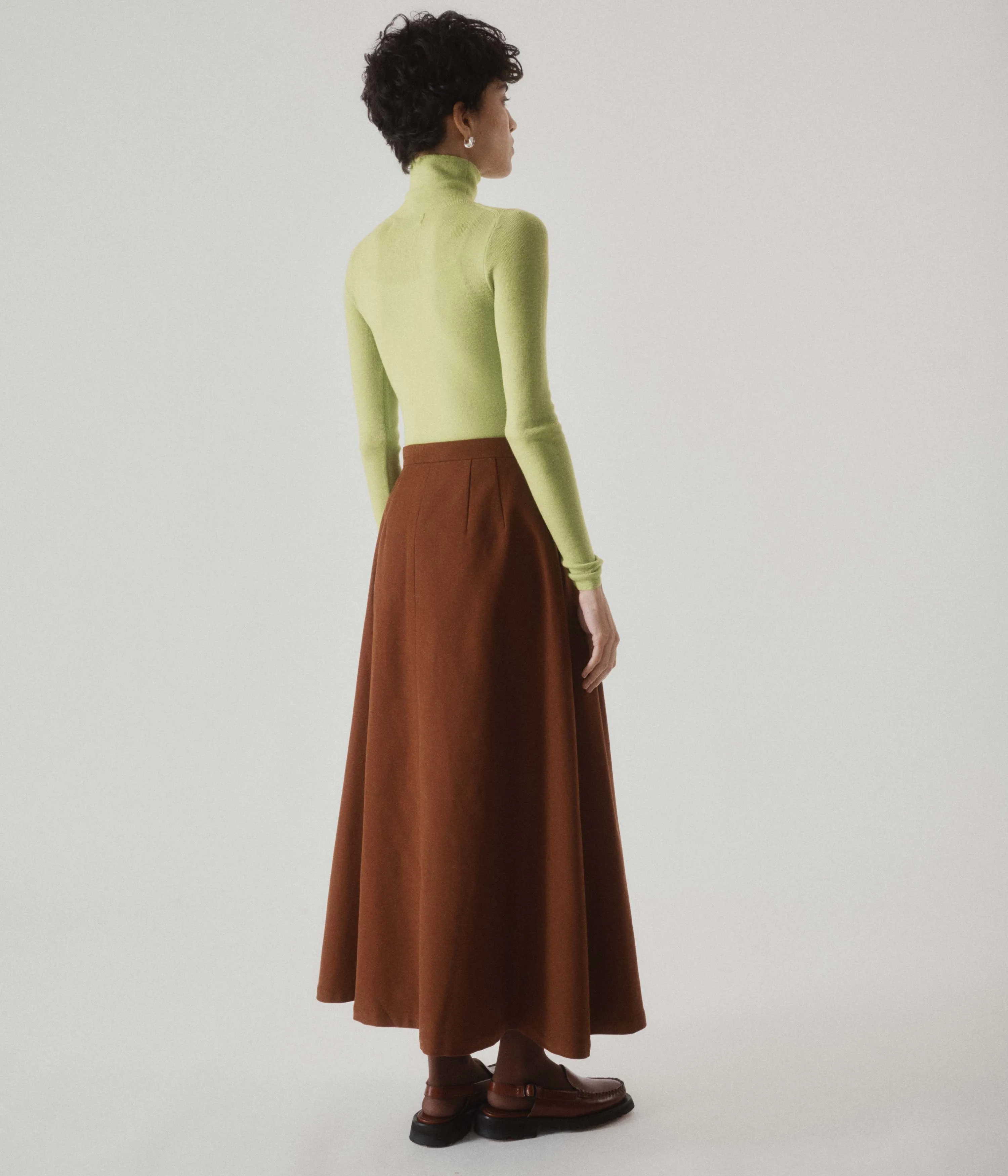 Ribbed Highneck in Wasabi
