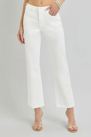 Risen | Tummy Control Mid Rise Crop Straight Pants FINAL SALE