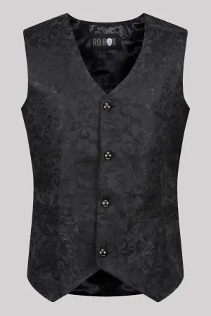Ro Rox Brocade Gothic Black Tailored Waistcoat