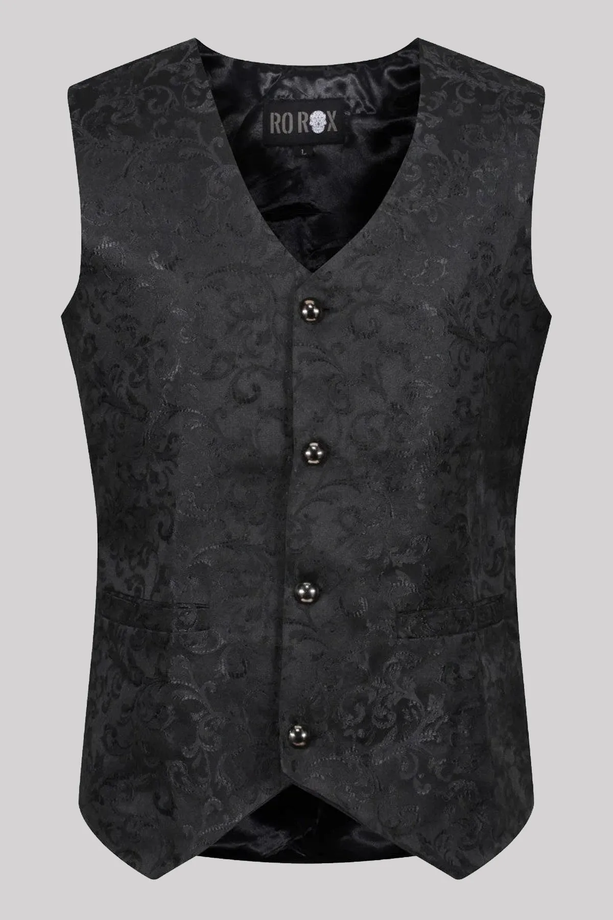 Ro Rox Brocade Gothic Black Tailored Waistcoat