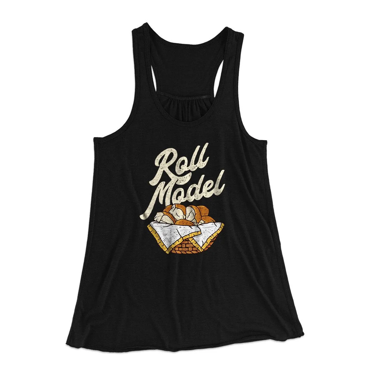 Roll Model Funny Thanksgiving Women's Flowey Racerback Tank Top