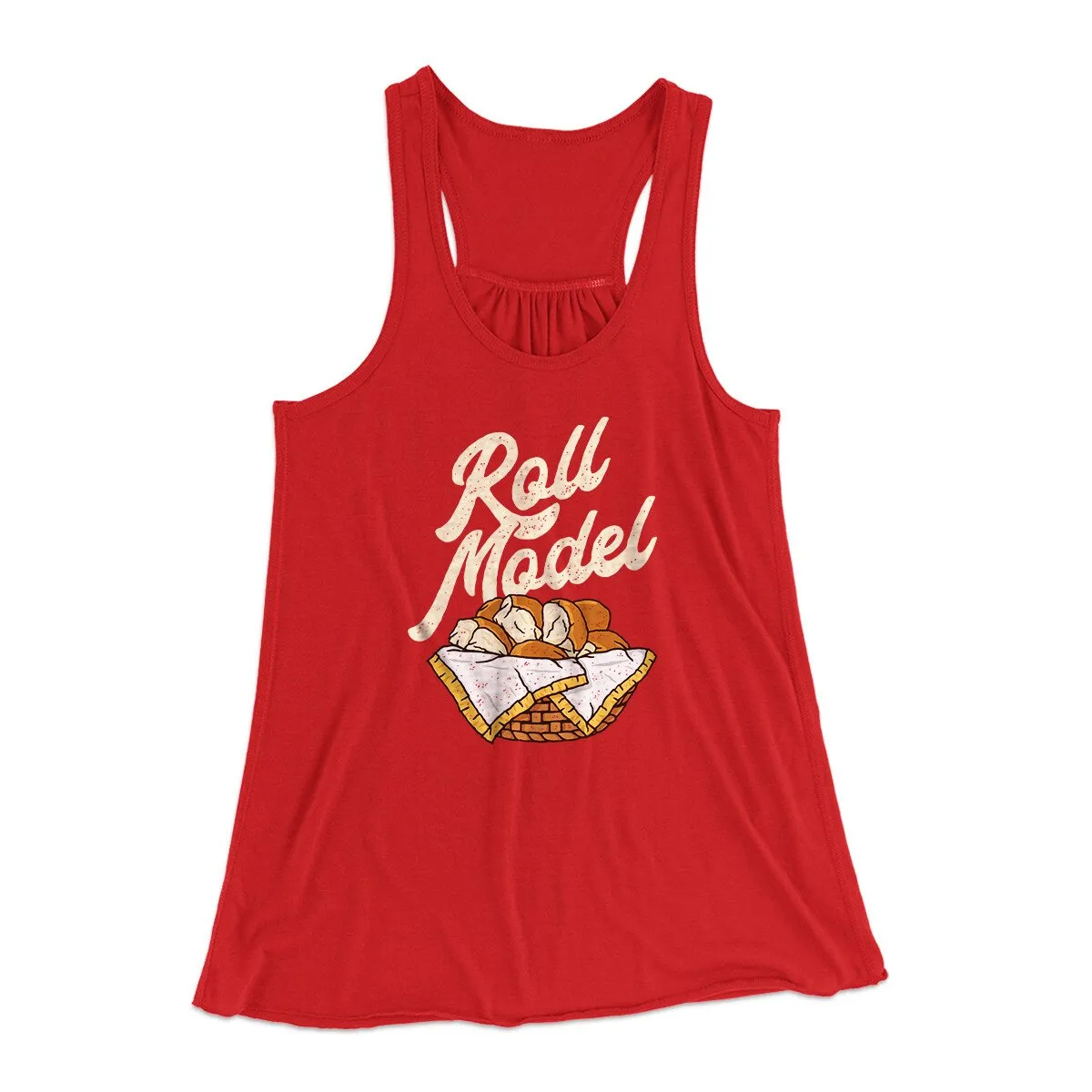 Roll Model Funny Thanksgiving Women's Flowey Racerback Tank Top