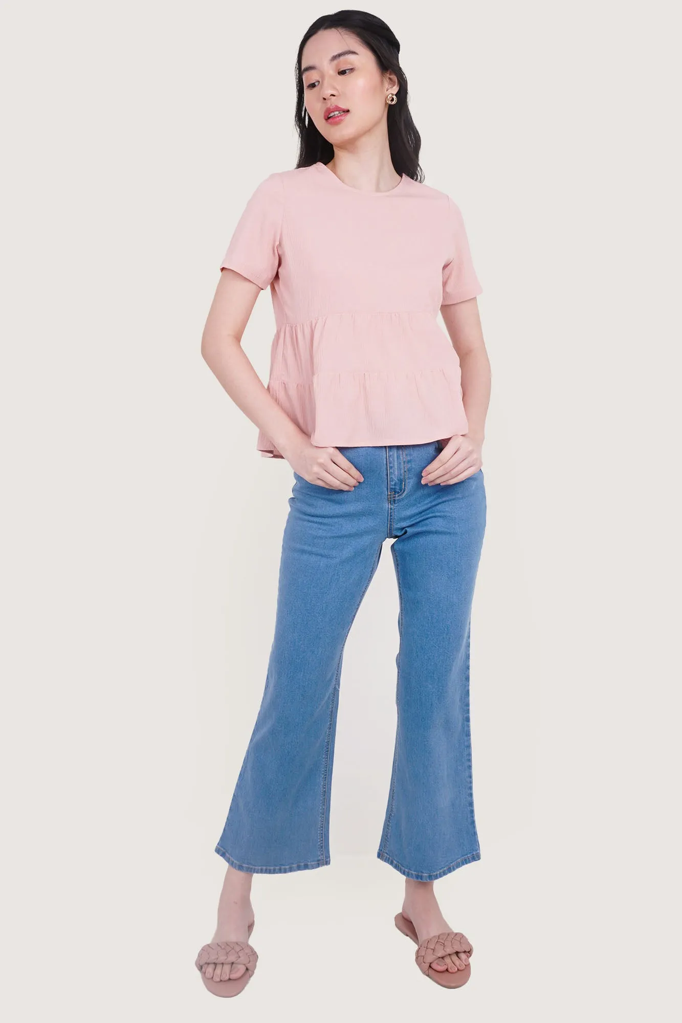 Round Neck Peplum Top