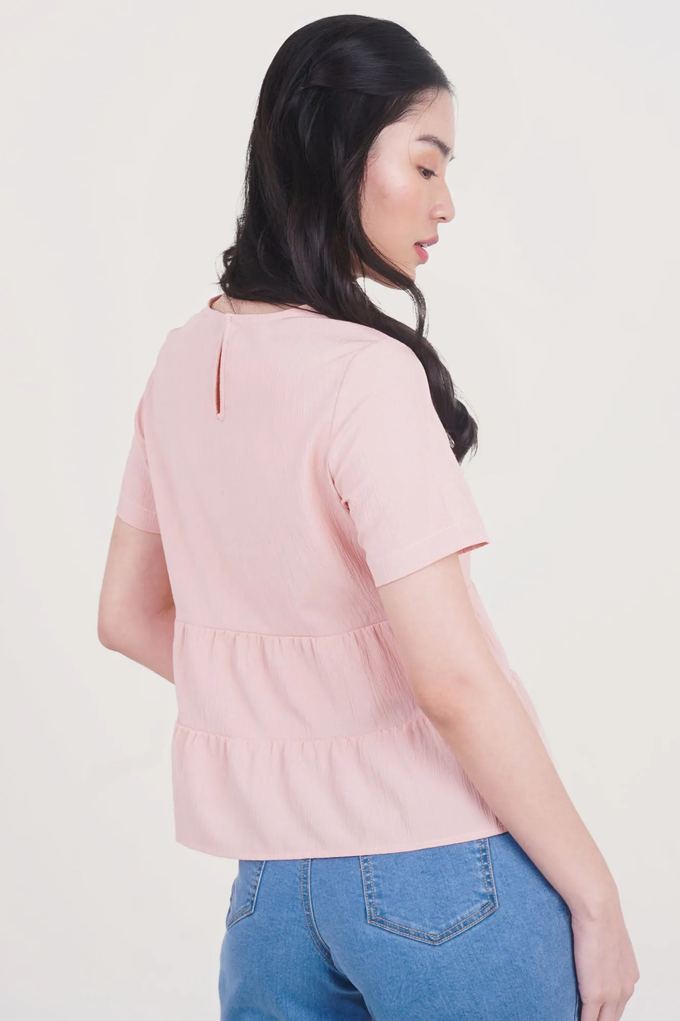 Round Neck Peplum Top